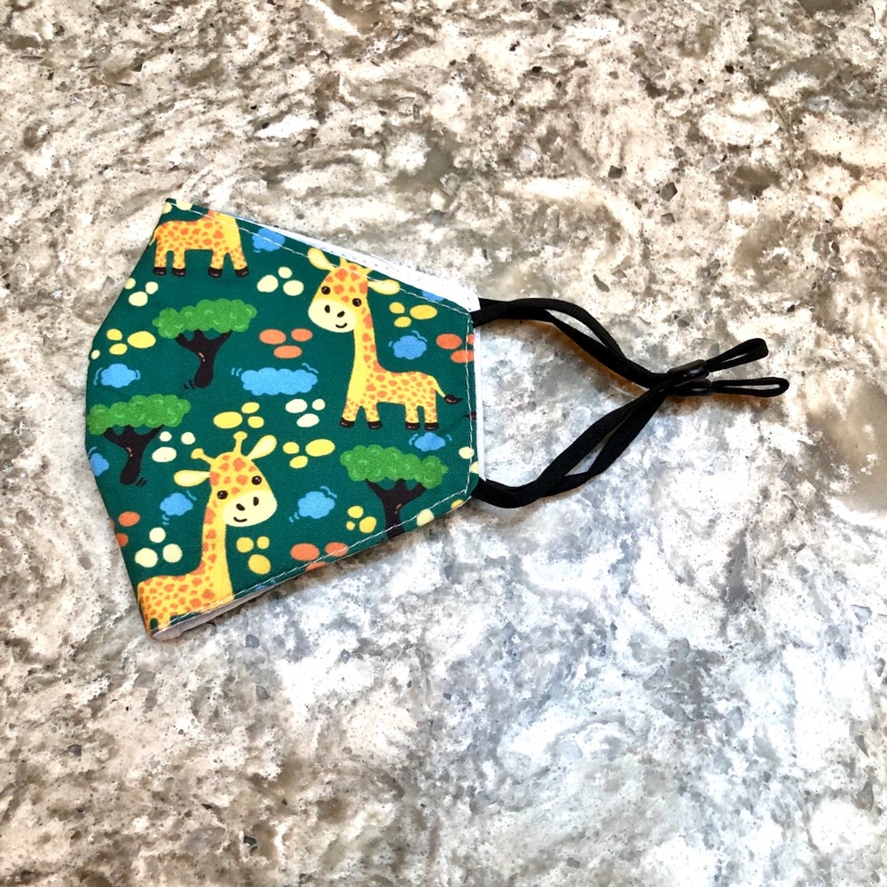 Colorful Giraffe Kids Face Mask Adjustable Straps